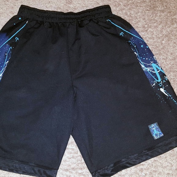 black and blue jordan shorts